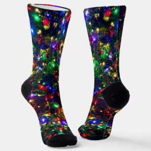 Colourful Christmas Lights Bokeh Shimmering Flare Socks