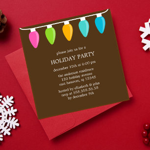Colourful Christmas Lights Invitation