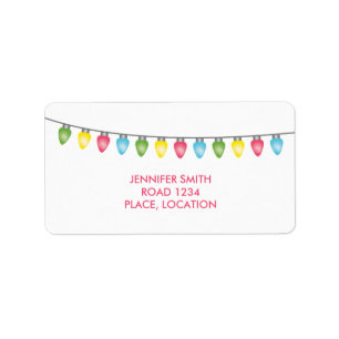 Colourful Christmas Lights Label