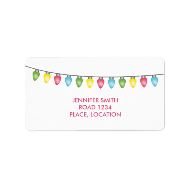 Colourful Christmas Lights Label (Front)