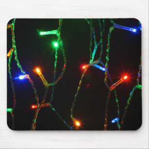 Colourful Christmas lights Mouse Pad