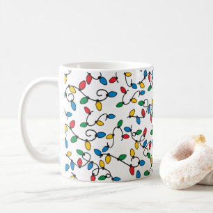 Colourful Christmas Lights Pattern Fun Holiday Mug