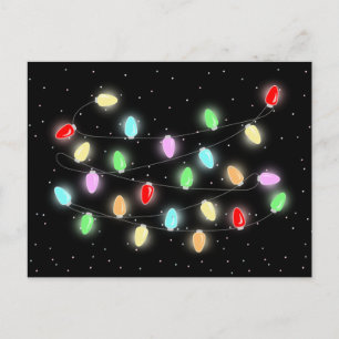 Colourful Christmas Lights Postcard