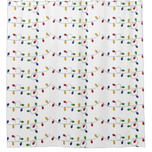 Colourful Christmas Lights Shower Curtain