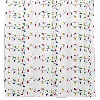 Colourful Christmas Lights Shower Curtain