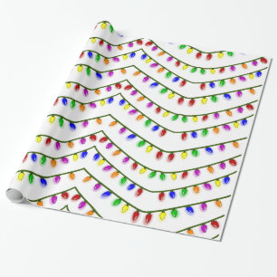 Colourful Christmas Lights Whimsical Wrapping Paper