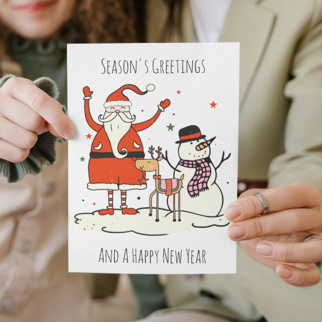 Colourful Christmas Non Photo Happy New Year Holiday Card (Creator Uploaded)