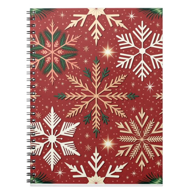 Colourful Christmas Notebook – Festive Winter Desi (Front)