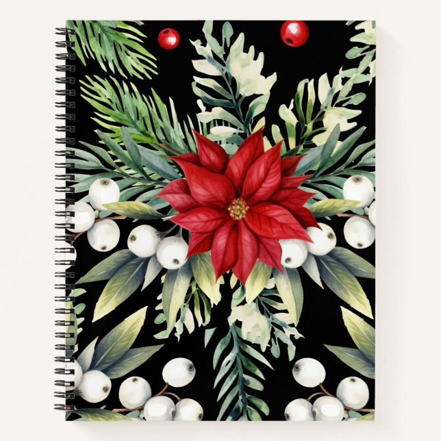 Colourful Christmas Notebook – Festive Winter Desi (Front)