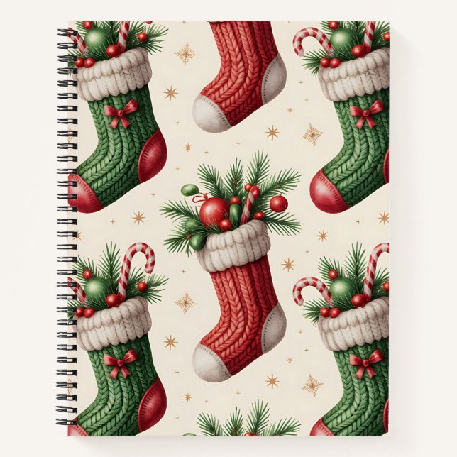 Colourful Christmas Notebook – Festive Winter Desi (Front)
