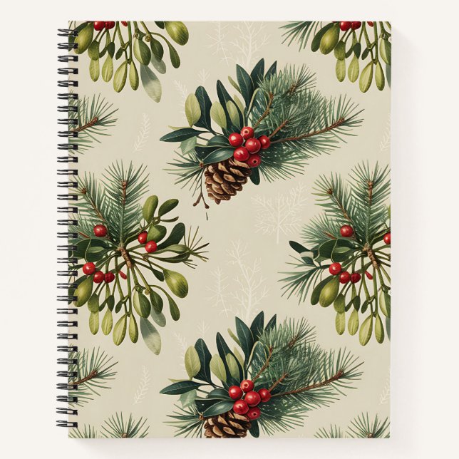 Colourful Christmas Notebook – Festive Winter Desi (Front)
