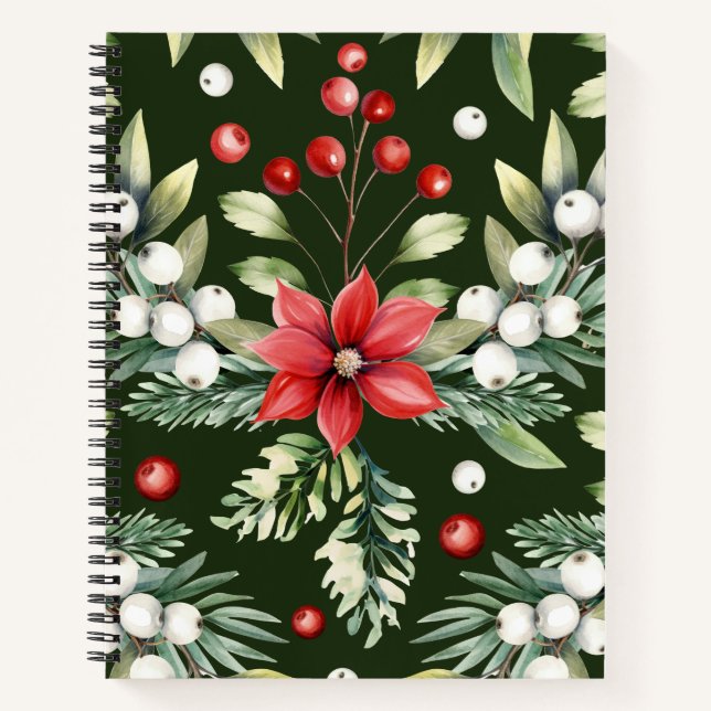 Colourful Christmas Notebook – Festive Winter Desi (Front)