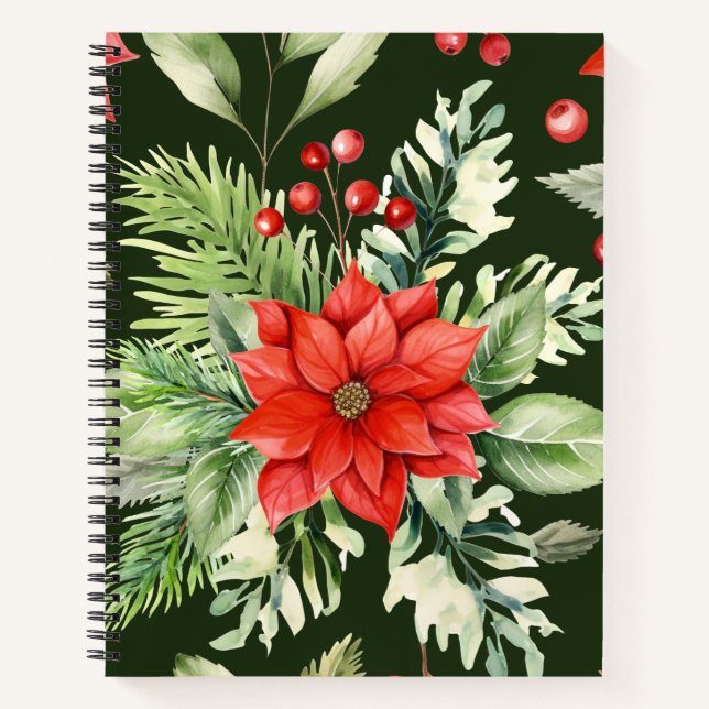 Colourful Christmas Notebook – Festive Winter Desi (Front)