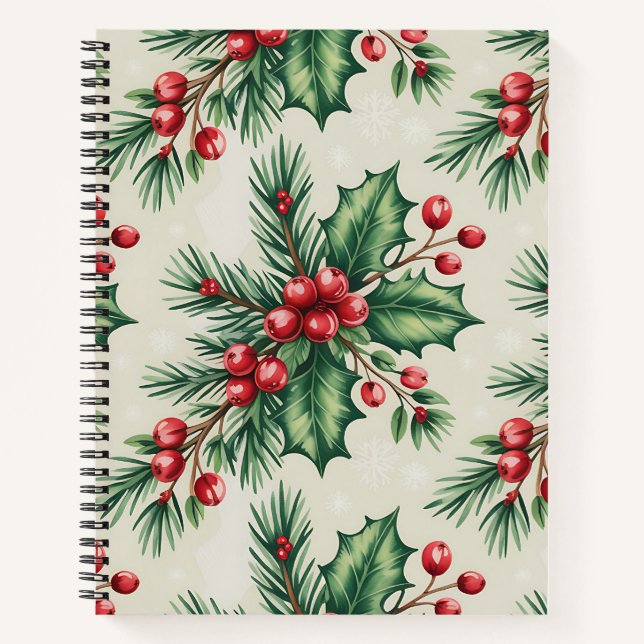 Colourful Christmas Notebook – Festive Winter Desi (Front)