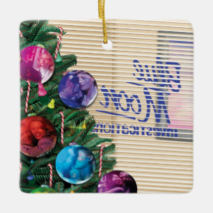 Colourful Christmas Office Art Ceramic Ornament