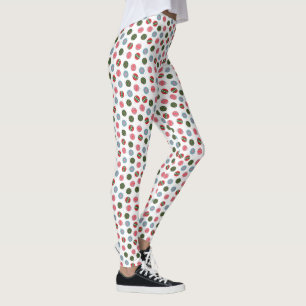 Colourful Christmas Ornament in Mid Century Style Leggings