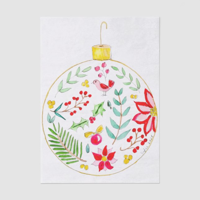 Colourful Christmas Ornament Tissue Paper (Front)