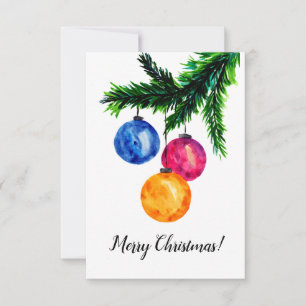 Colourful Christmas Ornaments Christmas Card