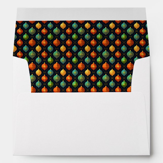 Colourful Christmas Ornaments Envelope (Back (Bottom))