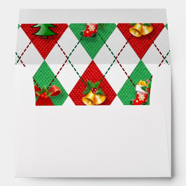 Colourful Christmas Ornaments Jingle Bell Santa Et Envelopes (Back (Bottom))