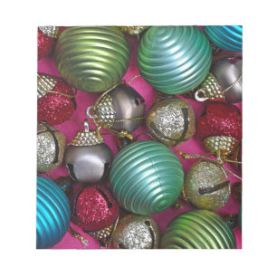 Colourful christmas ornaments notepad