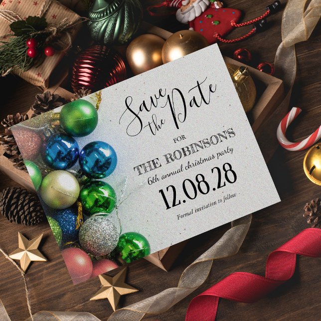 Colourful Christmas Party Save the Date Announcement Postcard (Creator Uploaded)