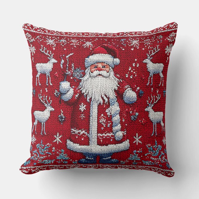 Colourful christmas pattern cushion (Front)