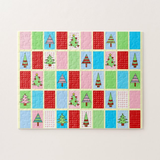 Colourful Christmas Pattern Jigsaw Puzzle (Horizontal)