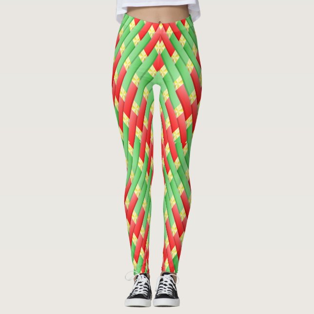 Colourful Christmas Pattern Leggings (Front)