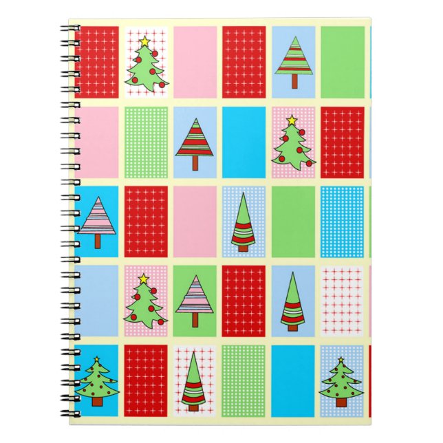 Colourful Christmas Pattern Notebook (Front)