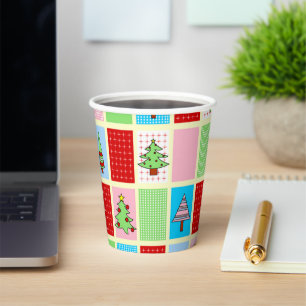 Colourful Christmas Pattern Paper Cups