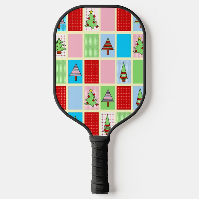 Colourful Christmas Pattern Pickleball Paddle (Front)