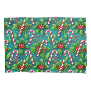 Colourful christmas pattern pillowcase