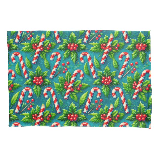 Colourful christmas pattern pillowcase (Front)