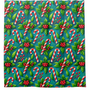 Colourful christmas pattern shower curtain