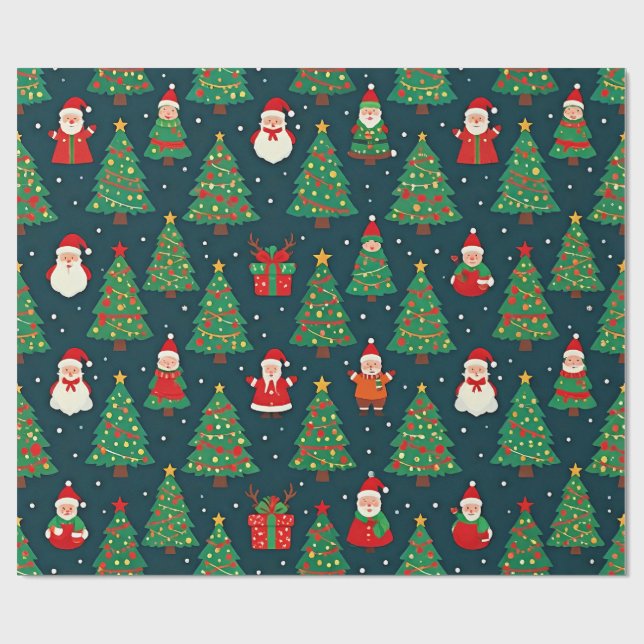 Colourful Christmas Pattern, Wrapping Paper (Flat)