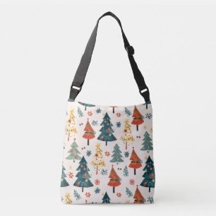 Colourful Christmas Pine Trees Seamless Pattern Crossbody Bag