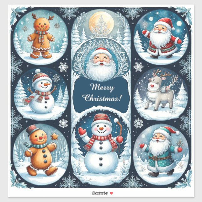 Colourful Christmas postcard (Sheet)