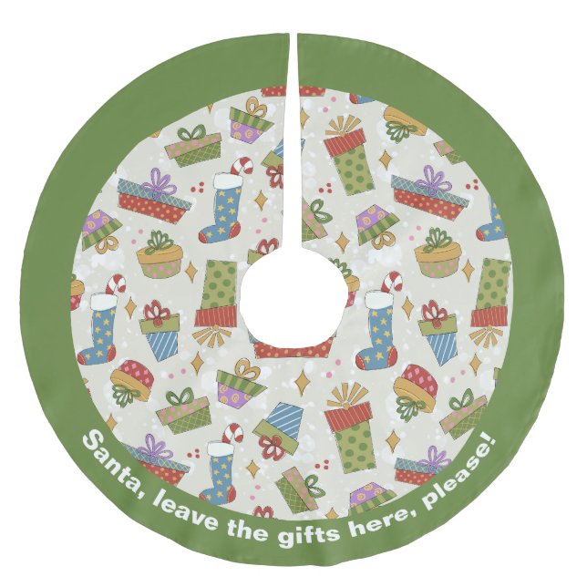 Colourful Christmas Presents Brushed Polyester Tree Skirt (Front)