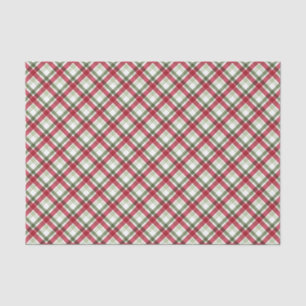 Colourful Christmas Red Green Plaid Pattern Tissue Paper