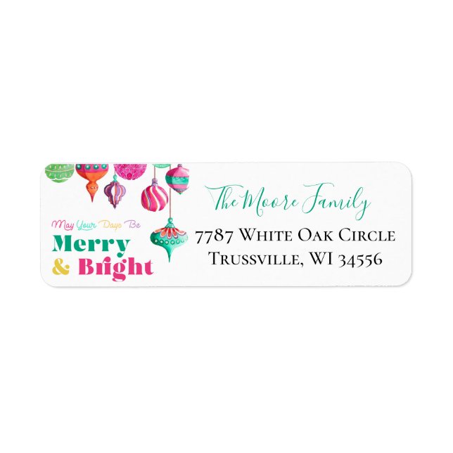 Colourful Christmas Return Labels (Front)
