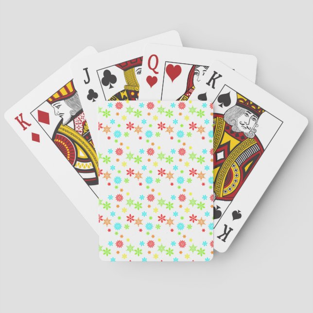 Colourful Christmas Snowflakes Playing Cards (Back)