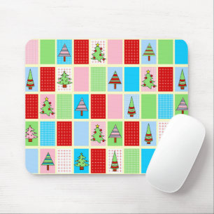 Colourful Christmas Squares Mouse Pad