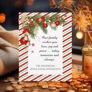 Colourful Christmas stripes sweet holiday card
