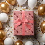 Colourful Christmas Theme Pattern Pink Background Wrapping Paper<br><div class="desc">Christmas theme wrapping paper featuring colourful hand-drawn holiday symbols with red gold and vintage pink colour background.</div>