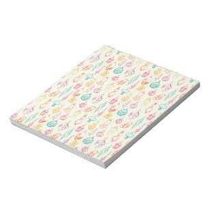 Colourful christmas toys hand drawn notepad