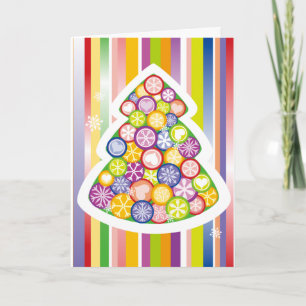 Colourful Christmas Tree Holiday Card