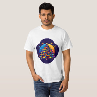 Colourful Christmas Tree Illustration T-Shirt