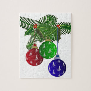 Colourful Christmas Tree Ornaments Jigsaw Puzzle