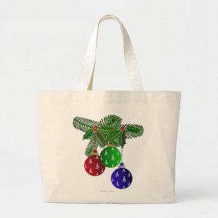 Colourful Christmas Tree Ornaments Large Tote Bag